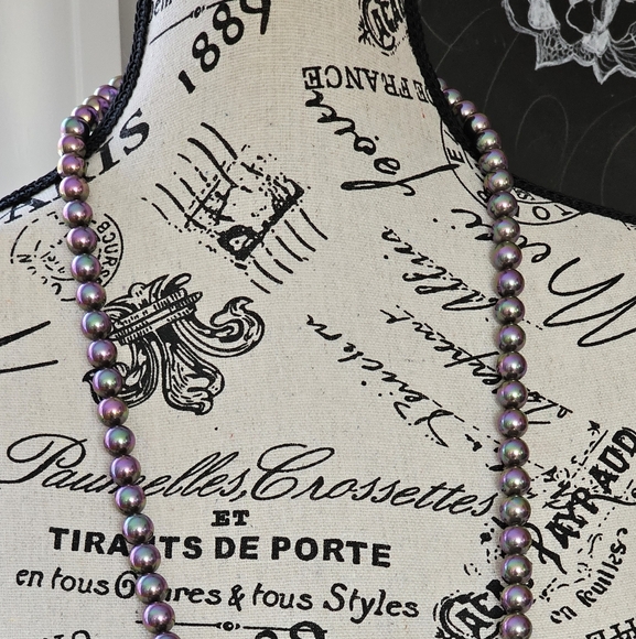 RARE Majorica Lyra Gray 10mm Pearl 925 Necklace & Bracelet Set - Picture 4 of 8